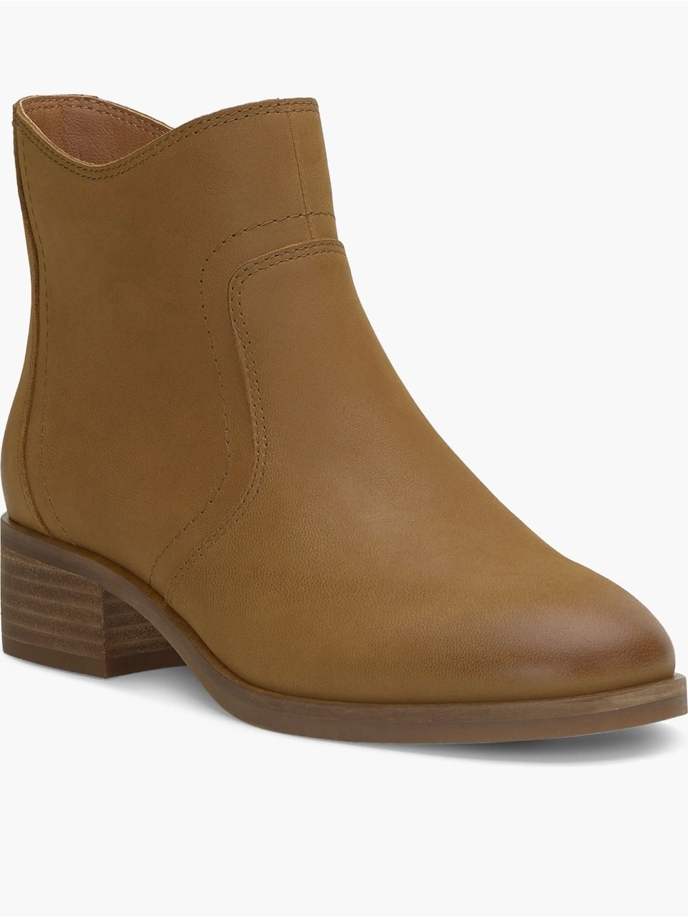 NIB-Lucky Brand Pattrik "Rich Saddle Davis" Leather Stack Heel Ankle Boots 7.5M